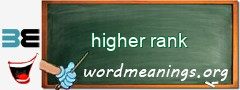 WordMeaning blackboard for higher rank